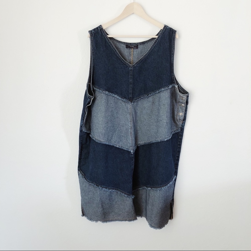 Vintage Y2K Patchwork Denim Overall Dress